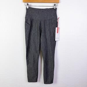 Hype High Waisted Capri Leggings Pants Workout Gym Charcoal Heather Size S NWT